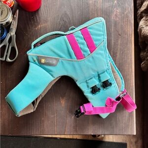 Ruffwear Teal with Pink Float Coat Size Small